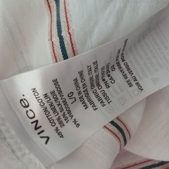 Vince White and Black Striped Blouse - Picture 4 of 4